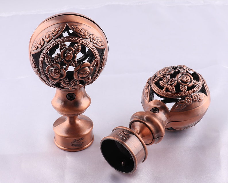 13cm Copper Curtain rod ends/ finials/ pole endsAntique Etsy