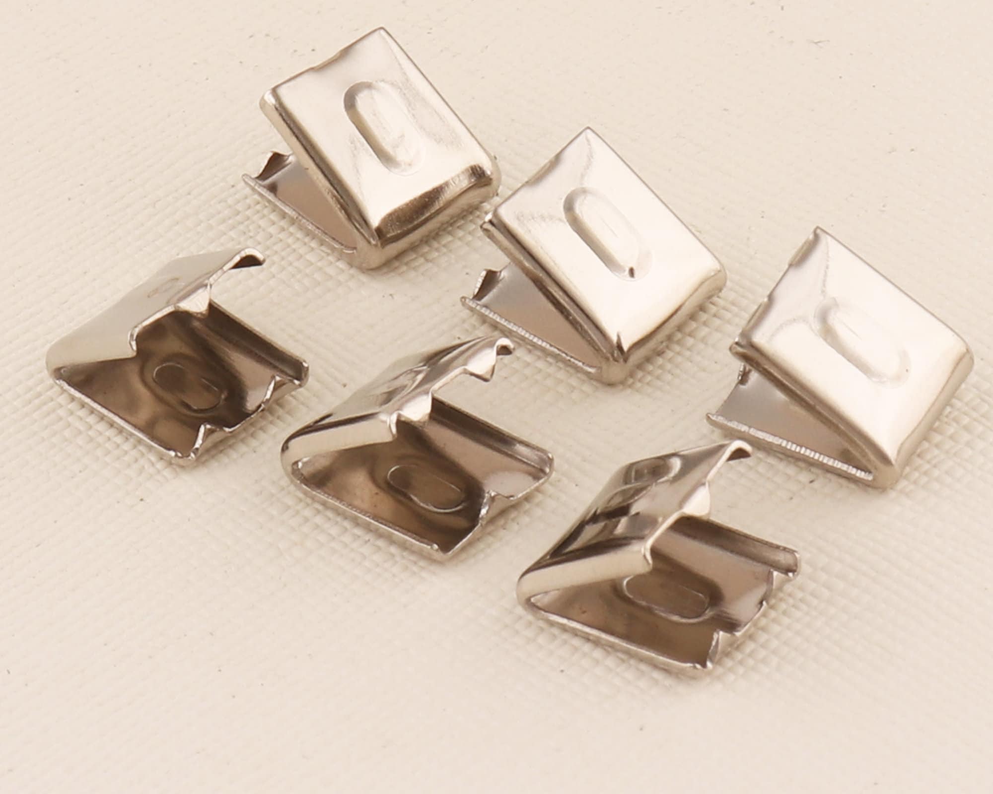 Flat Ribbon Clamp End Crimp,ribbon Crimp Ends With Loop,silver Rope ...