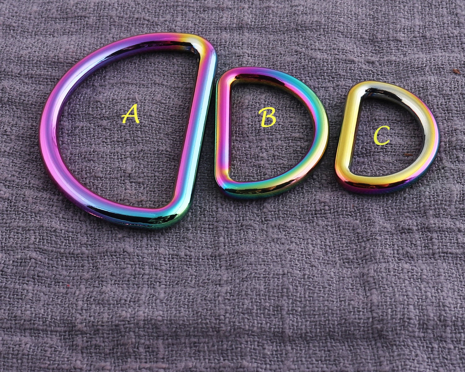 6pcs SIZE B Purse ring strap D ring Rainbow Three sizes 6pcs SIZE B Purse ring strap D ring Rainbow Three sizes