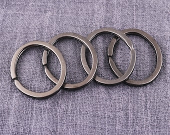 30pcs Keychain Rings, 22mm Split ring, Split Key Ring , Black Oval Double Loop Jump Rings，Round Split Rings