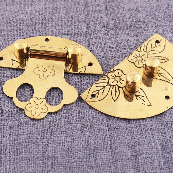 Gold Box locks, 50mm Wooden Box Lock, Twist lock, Clutch lock, Antique lock, Vintage lock, Latch lock, Jewelry Box latch