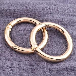 4pcs gold spring opening ring，oval spring ring ,Spring Gate Rings,Alloy Carabiner Clip,round spring o ring,Oval O Rings - 1-1/4&quot;（32mm）