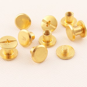 Gold Round Rivets Stud, 50set Decorative rivets, 9mm Rivets studs, Screws rivets, Head Button, Metal rivets