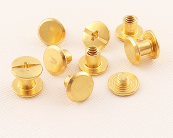 Espárqueos redondos dorados, remaches decorativos de 50 conjuntos, pernos de remaches de 9 mm, remaches de tornillos, botón de cabeza, remaches metálicos