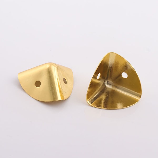 4PCS   gold metal box corners，wooden box corners, corner protector ,jewelry box making,protective corners, jewelry box corner - 1-1/2"（40mm）