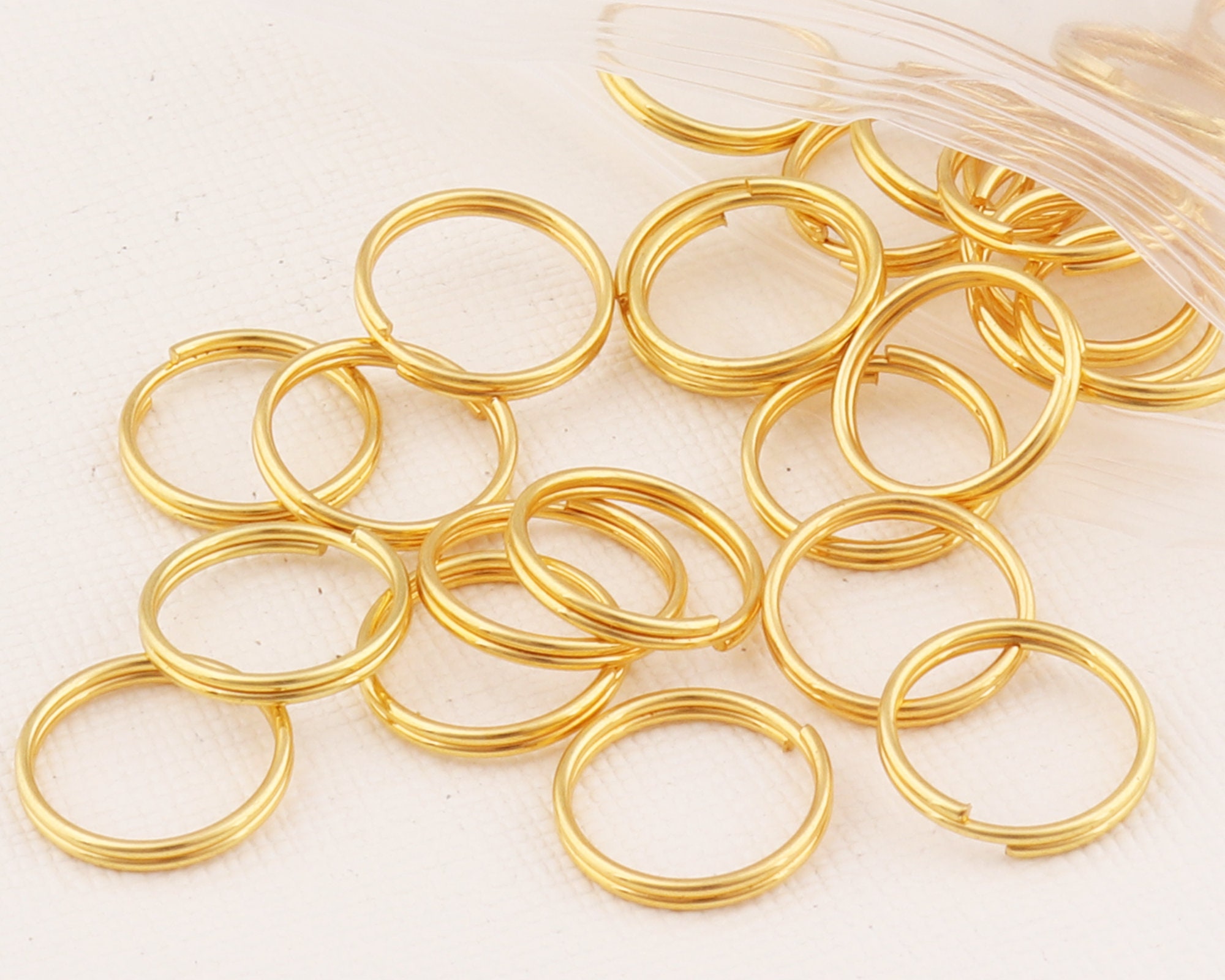 20mm Split Key Ring 15pcs Gold Key Chain Double Loops Split Keyring Small  Split Ring Connector Ring Keyring Charm 