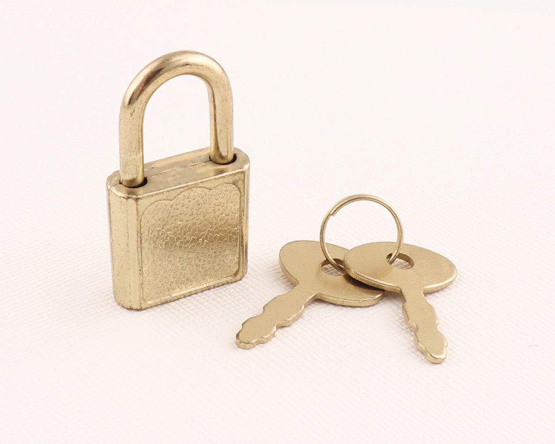 Light Gold Box Lock 12set Padlock With Keys 33mm Jewelry Box Etsy
