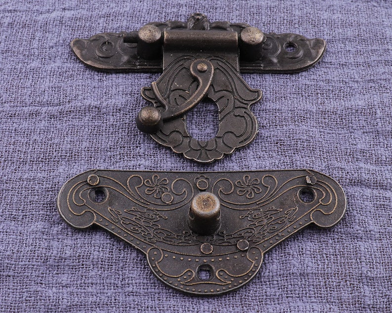 Antique Bronze Latch Chinese Hasp Jewelry Box Hasp Rustic Etsy