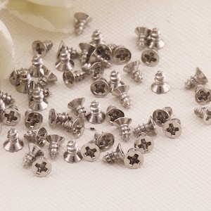 Decorative Screws for Wood-Flat Round Head- Mini Tiny Machine Screw,Silver Wood Screws - Flat Head Silver--3mm**300pcs