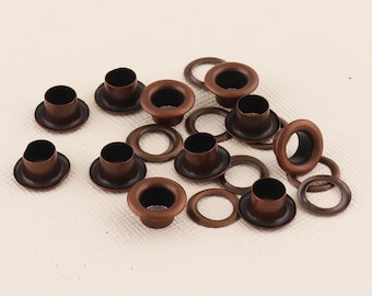 Ojales de cobre rojo Grommets con arandelas, ojales de metal Grommets, ojales de ojales para DIY Leathercrafts Ropa-10mmx5mm**200set