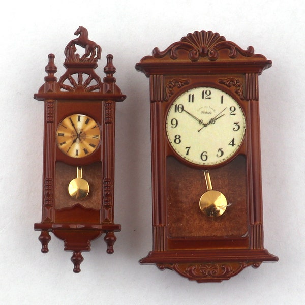 1:12  Exquisite Antique Wooden Clock Mini Vintage Pendulum Wall Clock Toys Dollhouse Furniture Decoration Accessories Birthday Gift