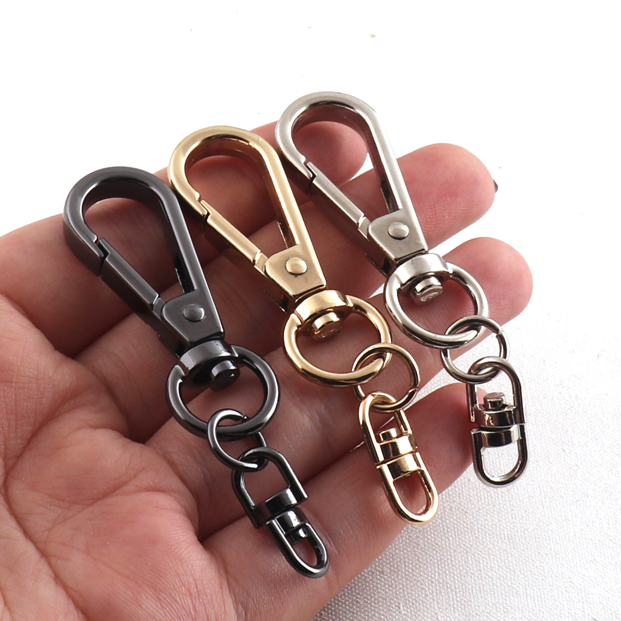 Swivel Clasp With Connector Clasp 11mm Lobster Swivel Clasps for Key Chains  Purse Bag Strap Light Gold Trigger Metal Clip Lobster Hook 4pcs 