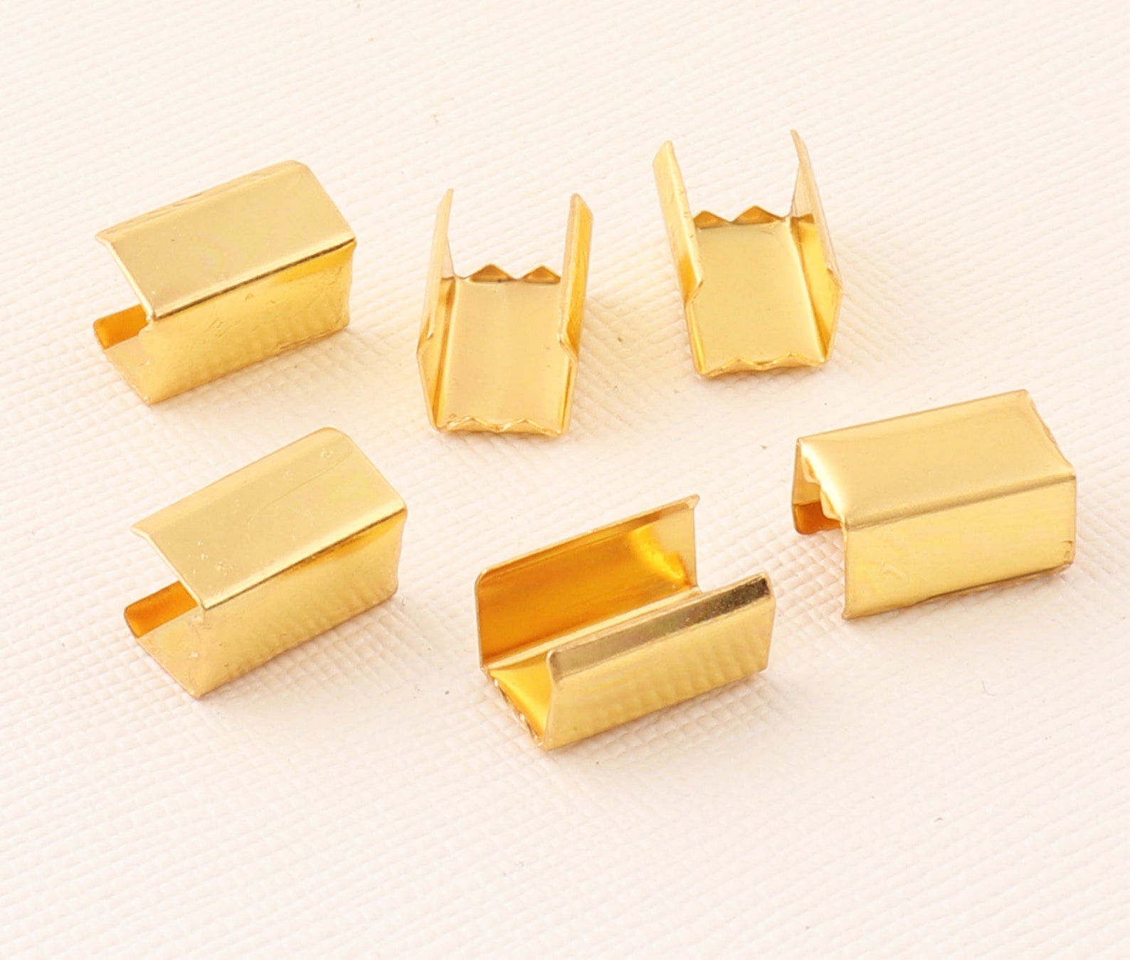 Gold Ribbon Clip,flat Ribbon Clamp,140pcs Suspender Clip,cord End,8mm ...