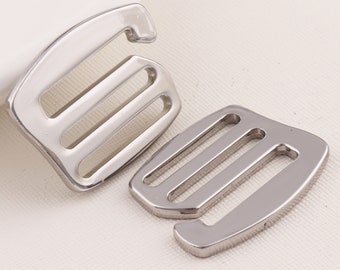 2 Paires Boucles De Ceinture Aluminium 25 Mm – Crochet G Pour Sangle – Neuf