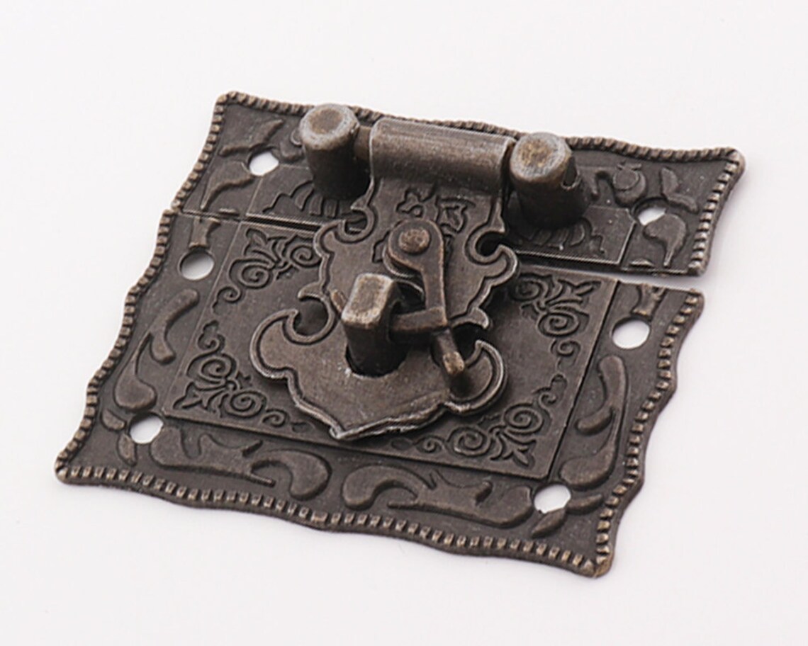 Antique Bronze Jewelry Box Latch Box Catchesbuckle Etsy