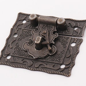 Antique Bronze Jewelry Box latch, box catches，buckle locks，catches and latches，latch kit ，hasp for boxes - 2”（50mm）