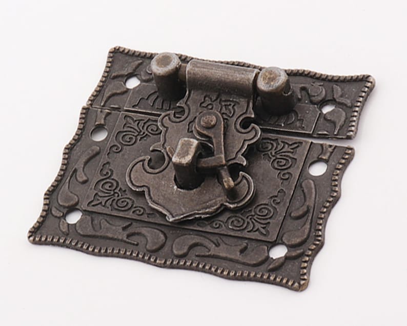 Antique Bronze Jewelry Box Latch Box Catchesbuckle Etsy