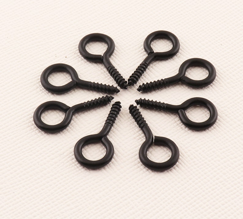 Black Mini Screw Eye Hook Bail Pinstiny Eye Screwseye Hook Etsy