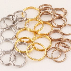 Key Ring Key Fob Keyfob,Split Rings, 400pcs Key Chain, Key Holder,Double Loop Split Ring,DIY Jewelry Supplies-7mm/8mm/10mm*400pcs