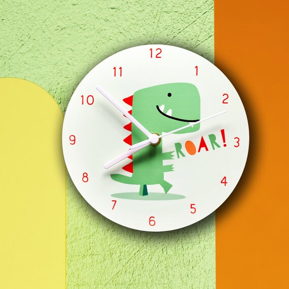 Dinosaur Clock Dinosaur Dinosaur Decor Kids Bedroom Wall Clock Clock Kids Gift Nursery Decor Clocks T Rex Dinosaur Gift