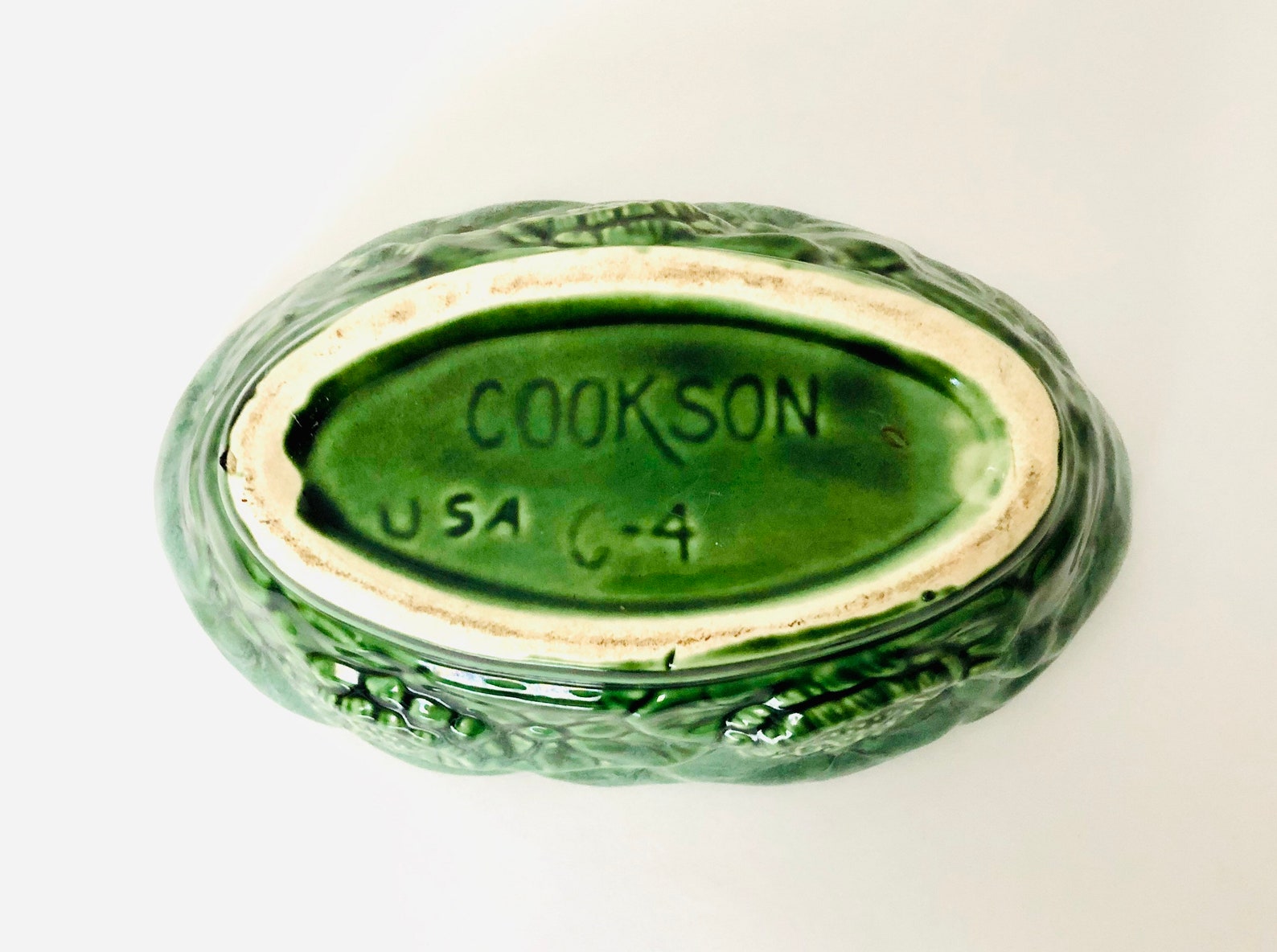 Vintage Cookson USA Pottery Floral Planter Etsy