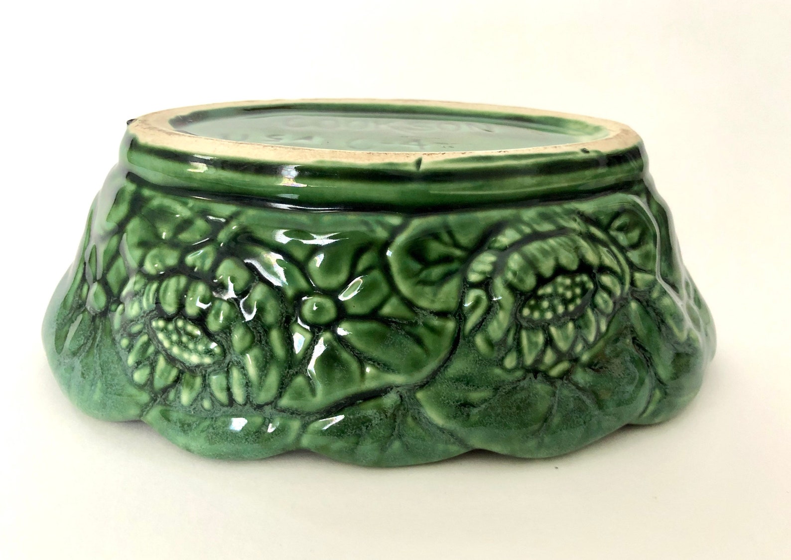 Vintage Cookson USA Pottery Floral Planter Etsy