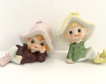 Vintage Homco Elf Pixie Whimsical Figurines