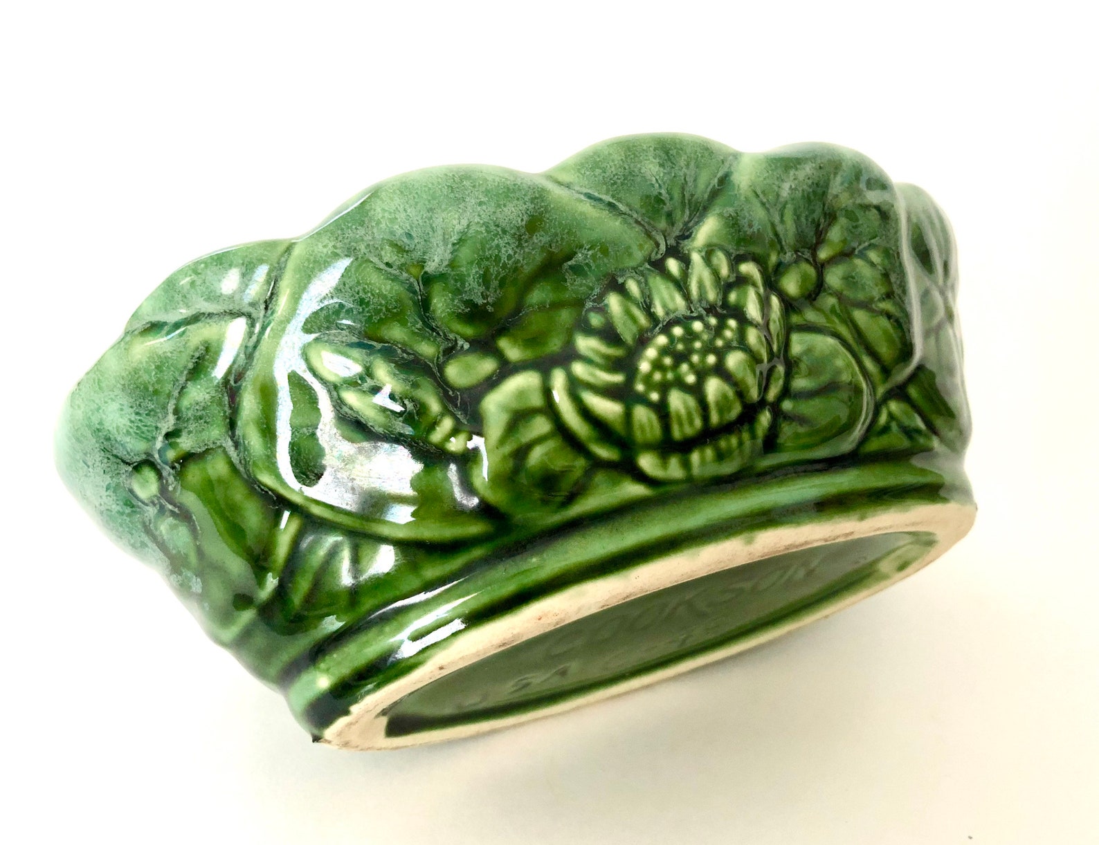 Vintage Cookson USA Pottery Floral Planter Etsy