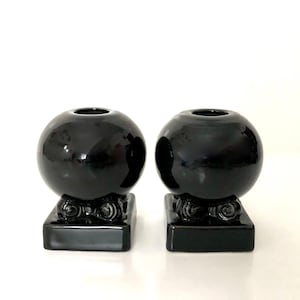 Pair of Black Fiestaware Vintage Bulb Candleholders