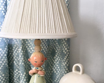 Sweet Vintage IRMI Boy's Nursery Lamp Praying Child