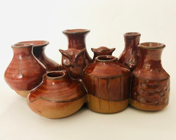 Takahashi San Francisco Pottery Mini Vase Cluster With Owls Etsy