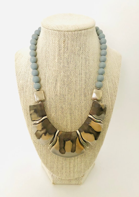 Gorgeous Vintage Ceramic Bead Statement Necklace