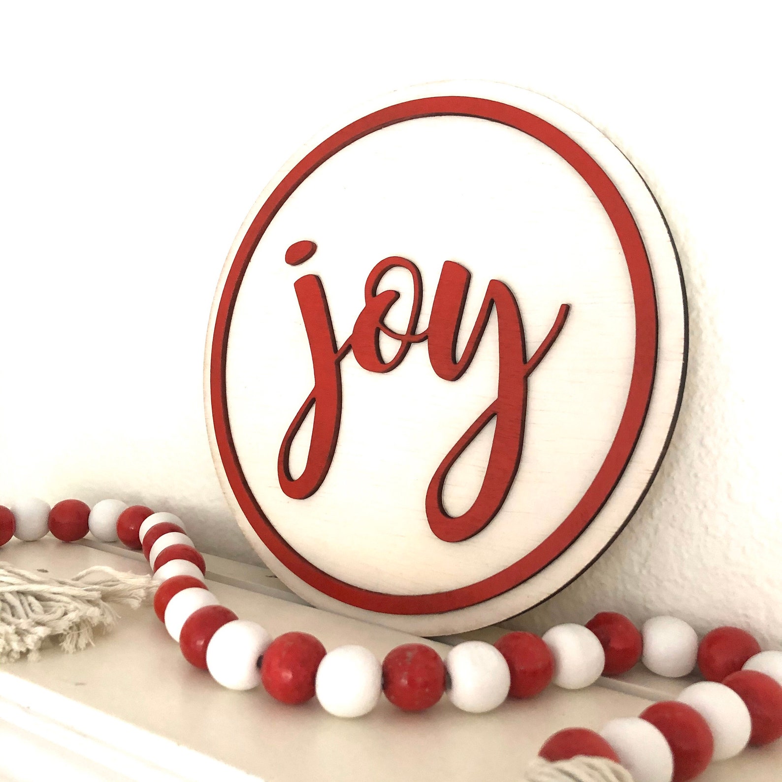 Joy sign wood round 12 inch Etsy