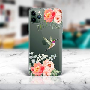 Cute Hummingbird iPhone 14 Pro Case Floral iPhone XS Max Case Little Bird Samsung S22 Ultra Case iPhone 13 Mini Case Samsung S21 FE Case