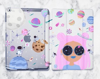 Cute Girl iPad 10.2 2019 Case Space iPad 7th generation Sweets iPad Pro 9.7 Smart Case Astronaut iPad 9.7 Case Planets iPad Pro Case 11 inch