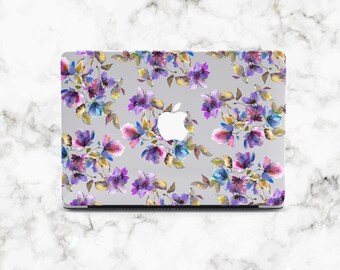Macbook Purple Flowers Air 13 case Macbook 13 2024 Floral case Macbook 15 case Air 13 2024 case Macbook 2024 case Air 13 Hard Plastic case