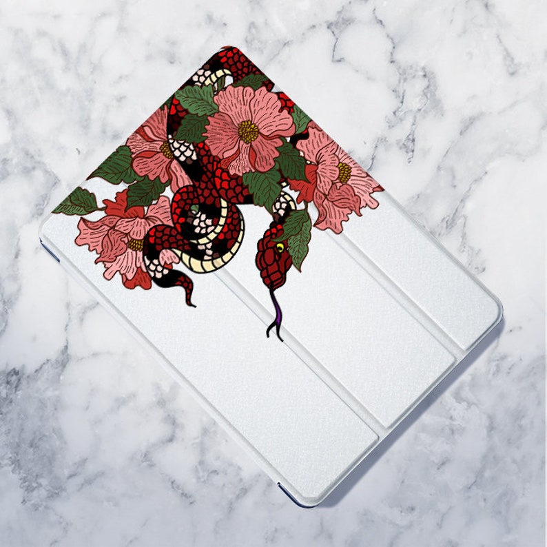 Snake iPad 9.7 2018 case Roses iPad Pro 10.5 case iPad Mini 4 Flowers case iPad Pro 9.7 case iPad Air 2019 case iPad 2017 case iPad cover
