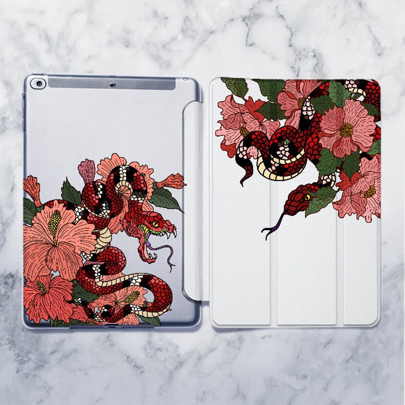 Snake iPad 9.7 2018 case Roses iPad Pro 10.5 case iPad Mini 4 Flowers case iPad Pro 9.7 case iPad Air 2019 case iPad 2017 case iPad cover