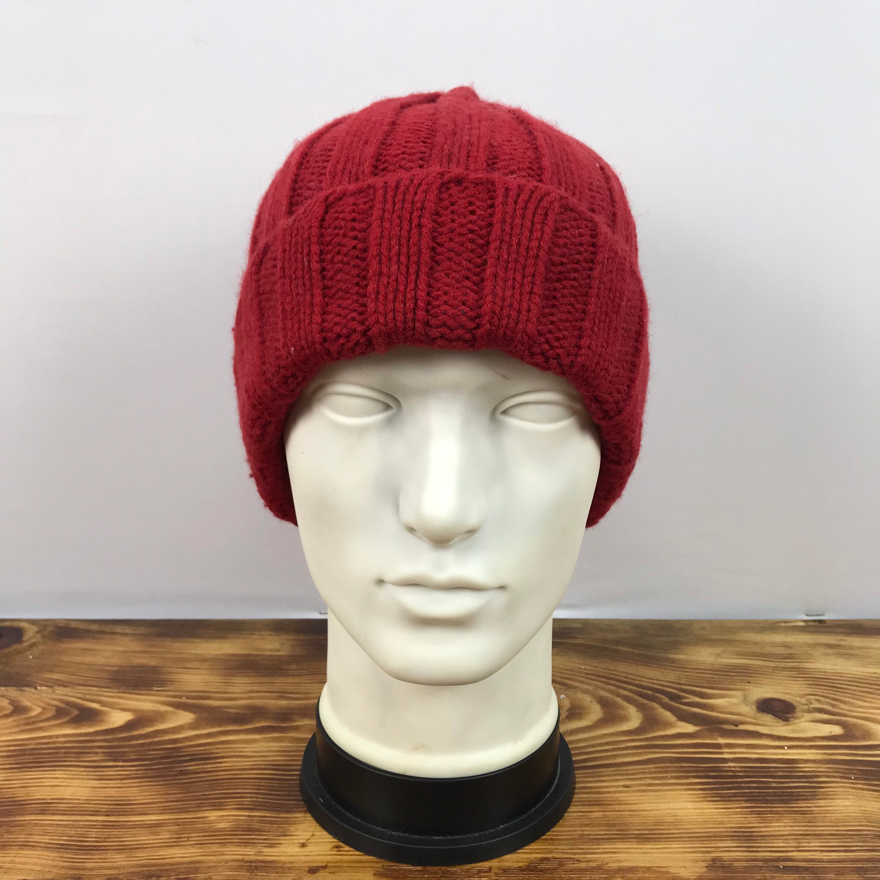 GAP Solid Red Lambswool Beanie Hat 