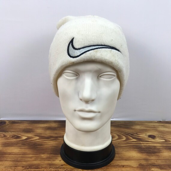 Logo Embroidery White Beanie Hat 