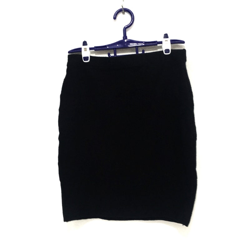 SISLEY United Colors Of Benetton Solid Black Tube Skirt Made In ITALY Pencil