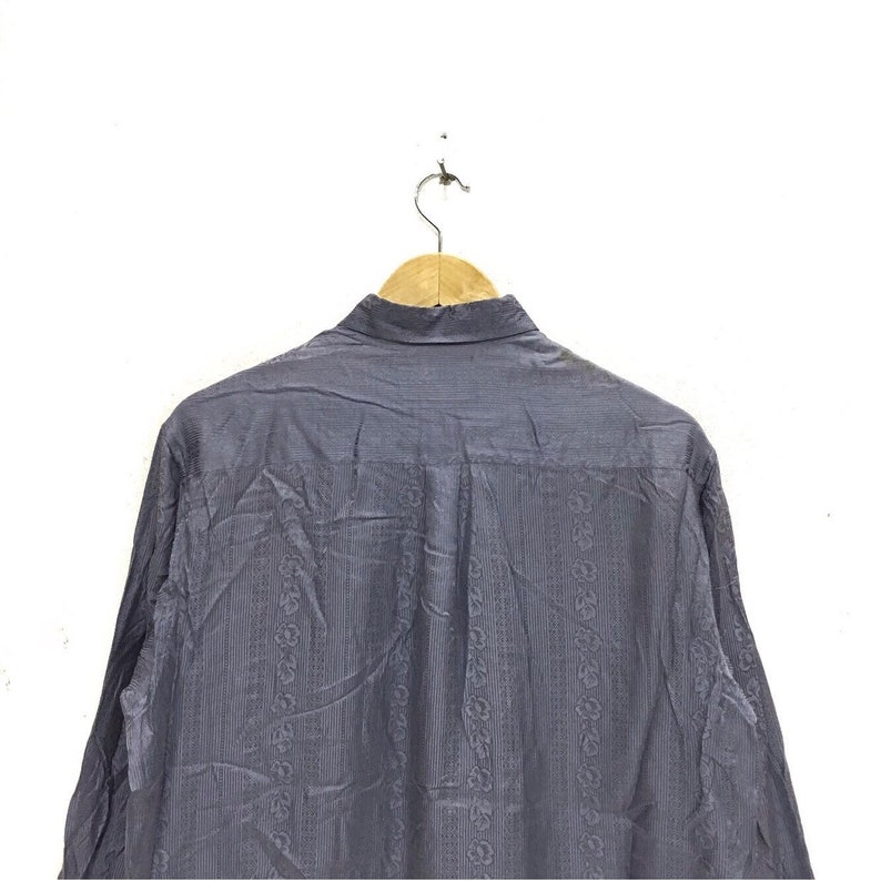 Vintage JEAN LOUIS SCHERRER Paris Tokyo Floral Paisley Button Down Casual Tee Shirt Made In Japan