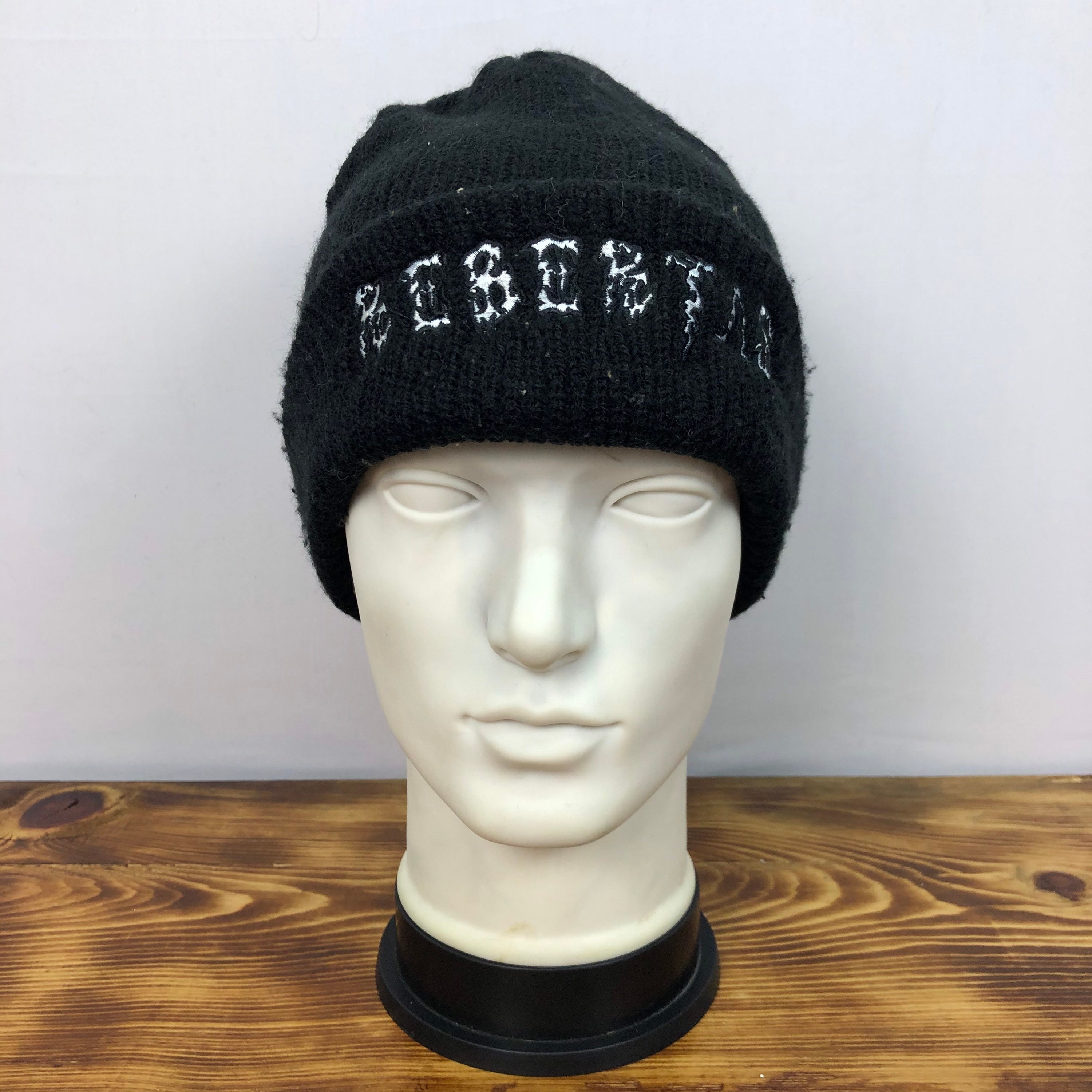 Rebertas Embroidery Spell Out Black Beanie Hat Etsy