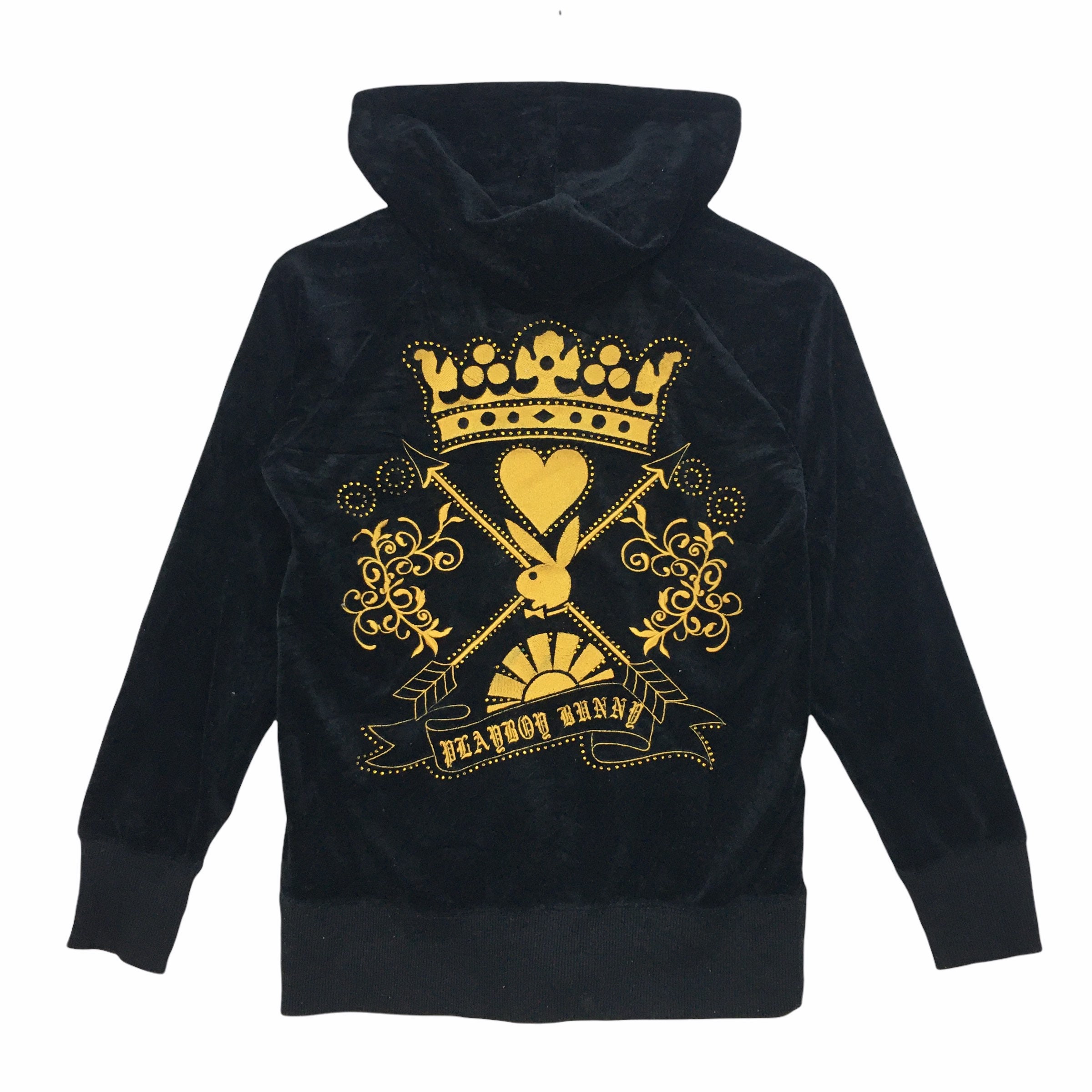 Vtg PLAYBOY BUNNY Zip up Fleece Hoodie 