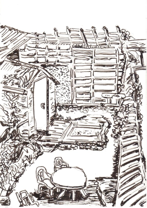 Oryginalna Sztuka Podworku Ogrod Muswell Hill London Rysunek Etsy Oryginalna Sztuka Podworku Ogrod Muswell Hill London Rysunek Etsy