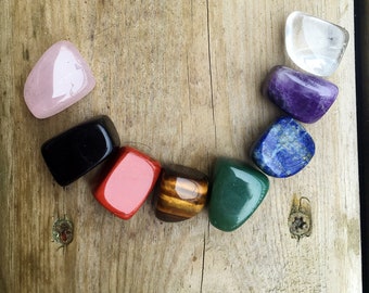 Chakra Crystals Set / Stress Relief Gift - Genuine Crystals
