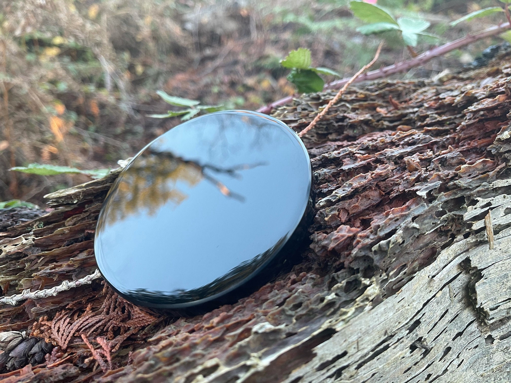 Local Seller REAL Black Obsidian Scrying Mirror for Magic | Etsy