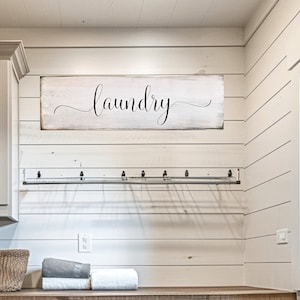 Laundry Wood Sign | Laundry Room Decor | Farmhouse Style Laundry Sign