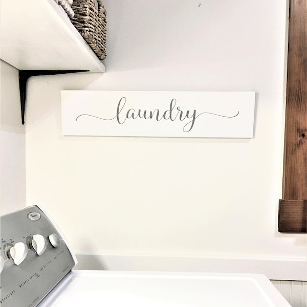 Laundry Wood Sign | Laundry Room Wall Decor | Rustic Farmhouse Laundry Sign