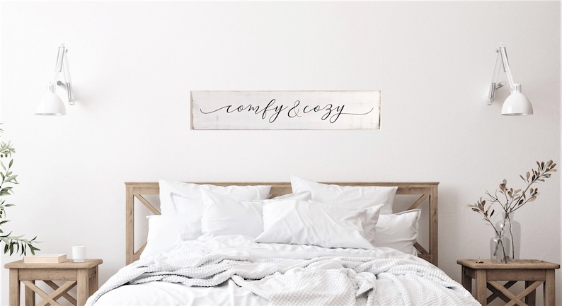 Comfy & Cozy Wood Sign Bedroom Wall Decor Sign Weathered - Etsy